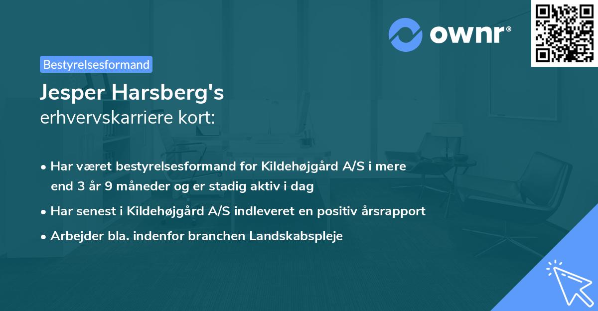 Jesper Harsberg's erhvervskarriere kort