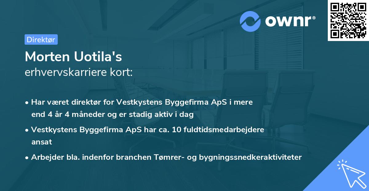 Morten Uotila's erhvervskarriere kort