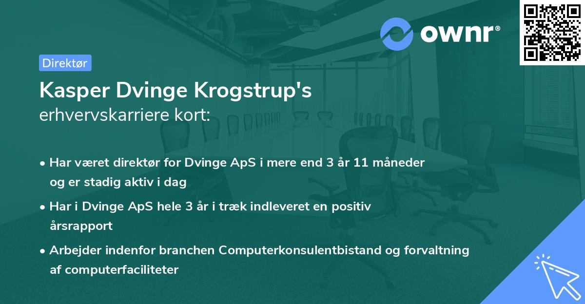 Kasper Dvinge Krogstrup's erhvervskarriere kort
