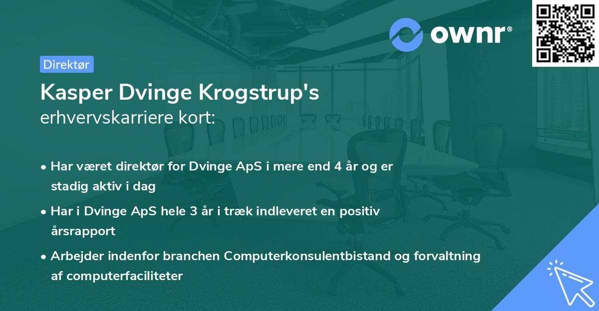 Kasper Dvinge Krogstrup's erhvervskarriere kort