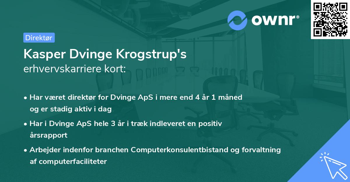 Kasper Dvinge Krogstrup's erhvervskarriere kort