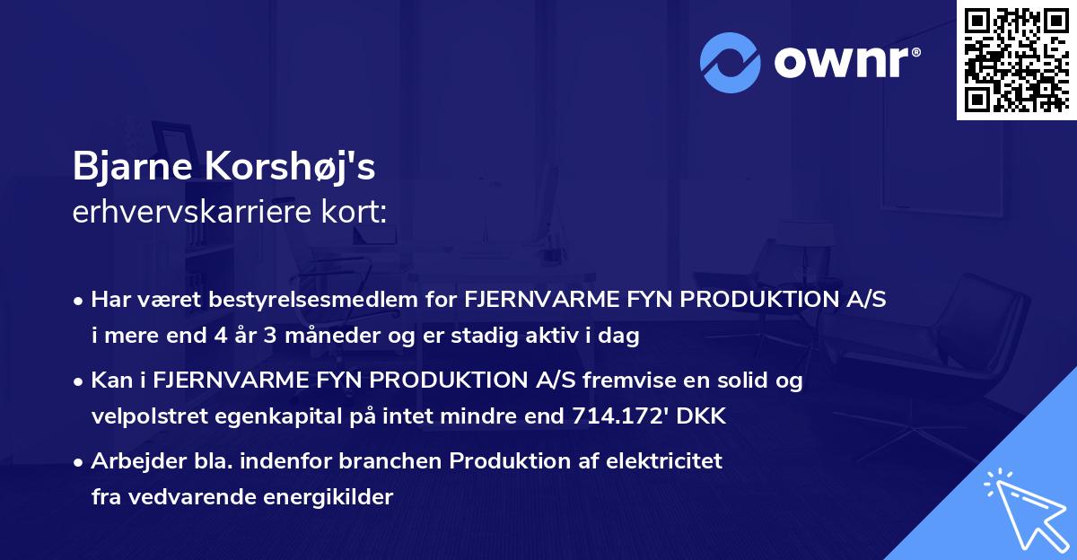Bjarne Korshøj's erhvervskarriere kort