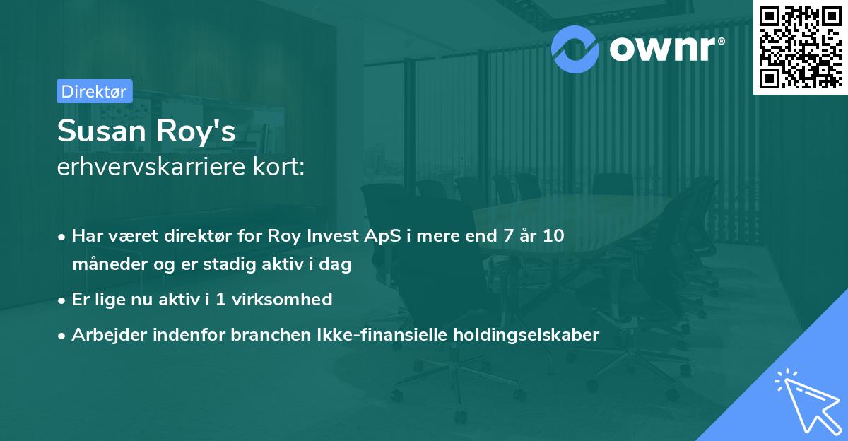 Susan Roy's erhvervskarriere kort