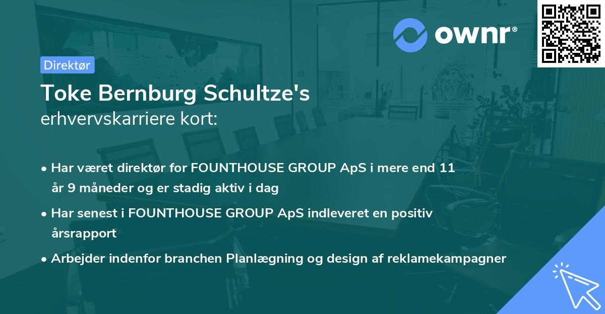 Toke Bernburg Schultze's erhvervskarriere kort