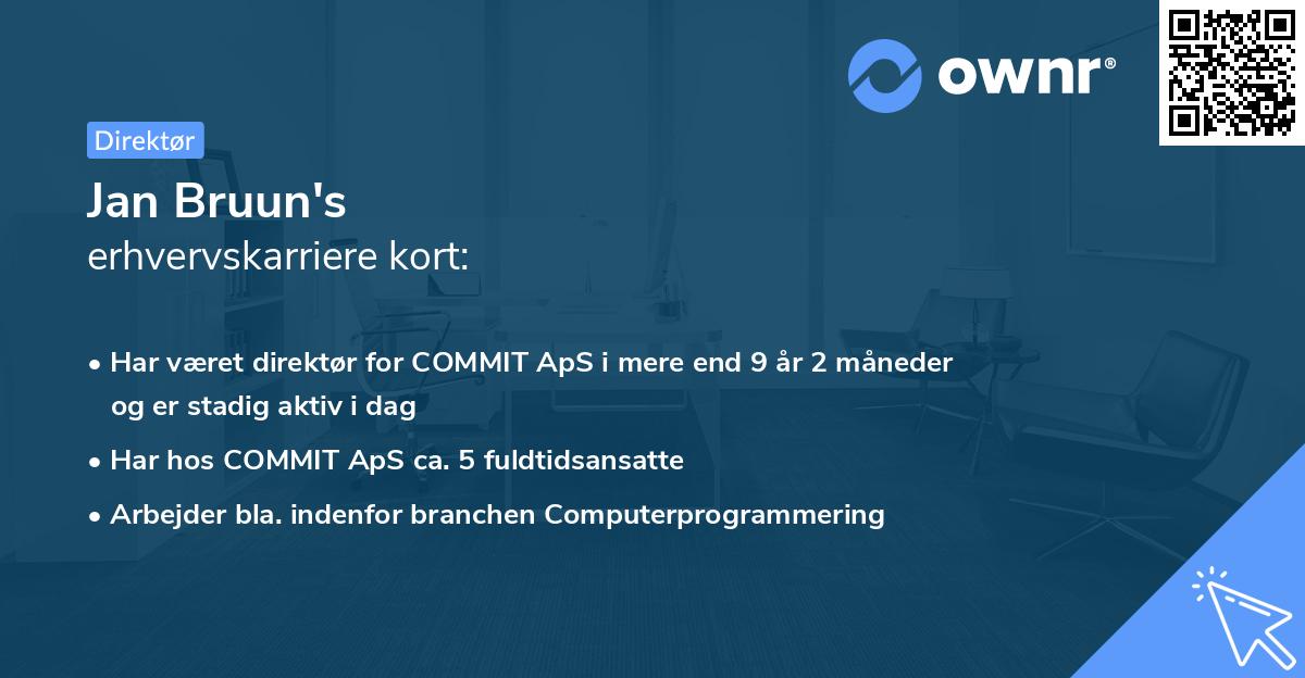 Jan Bruun's erhvervskarriere kort