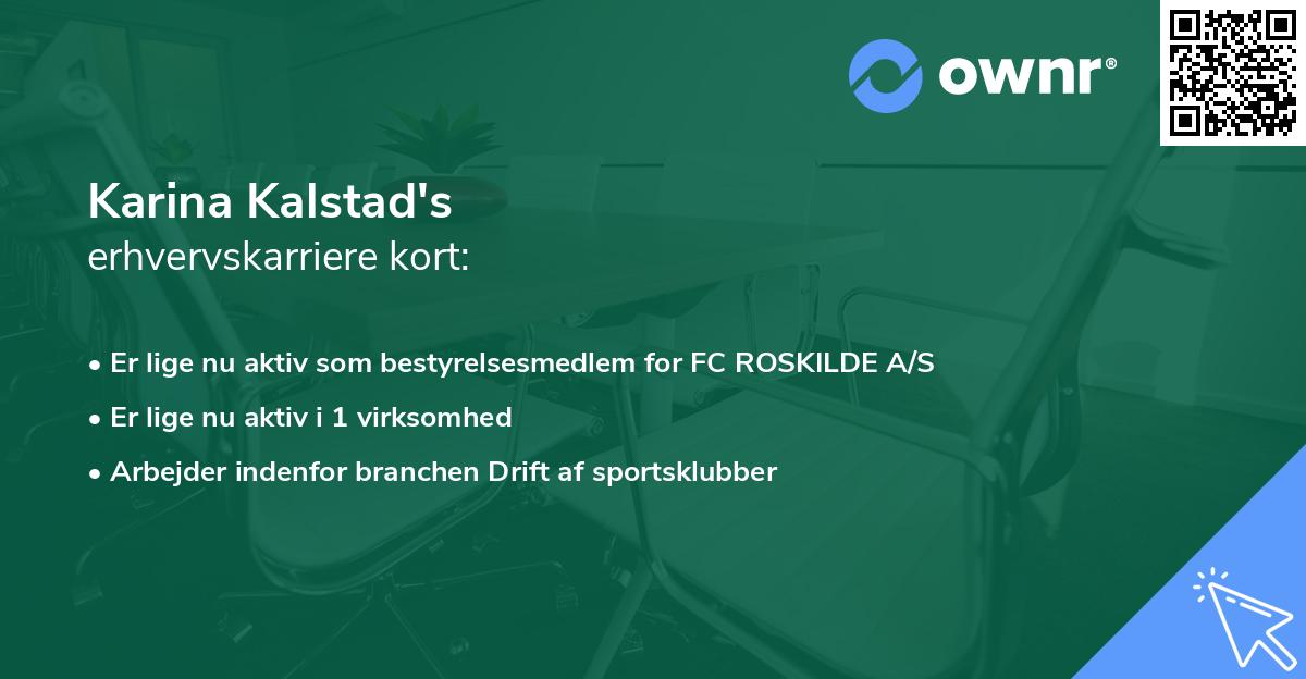 Karina Kalstad's erhvervskarriere kort
