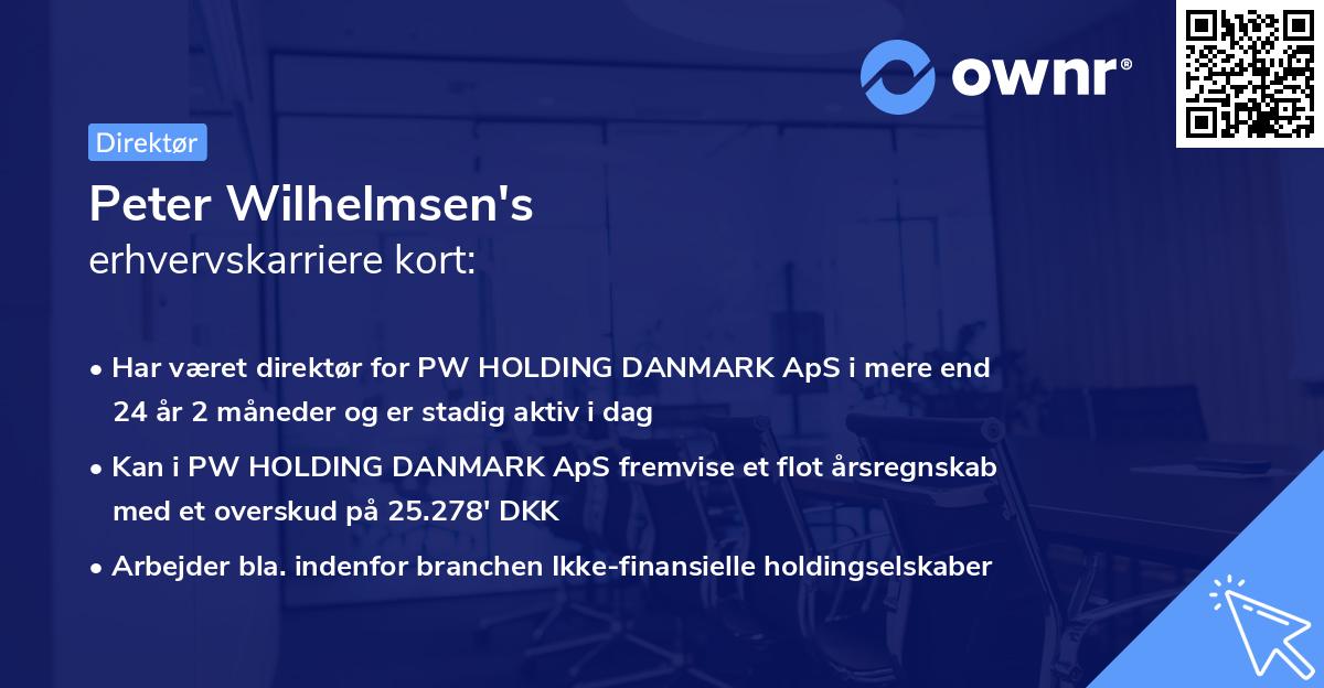 Peter Wilhelmsen's erhvervskarriere kort