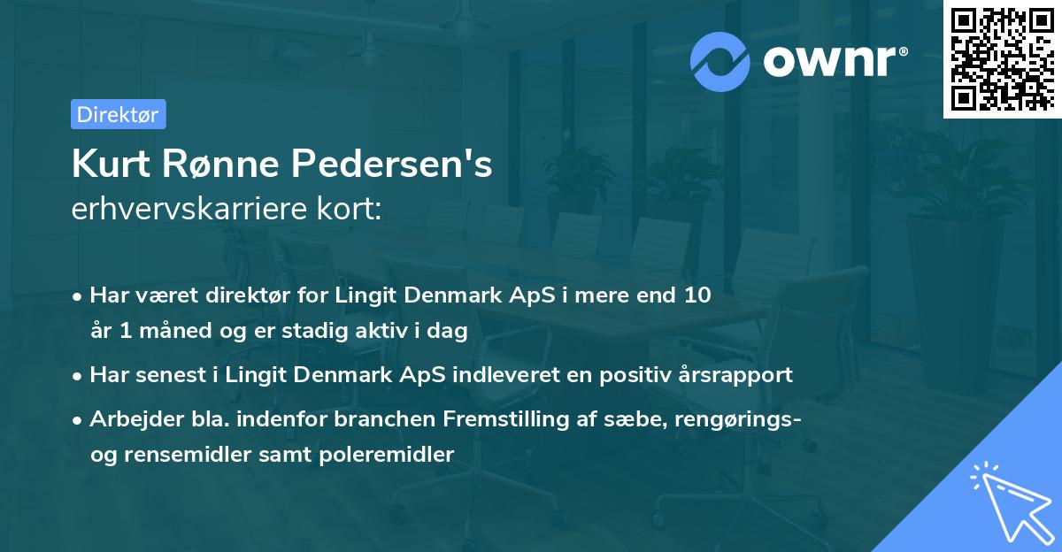 Kurt Rønne Pedersen's erhvervskarriere kort
