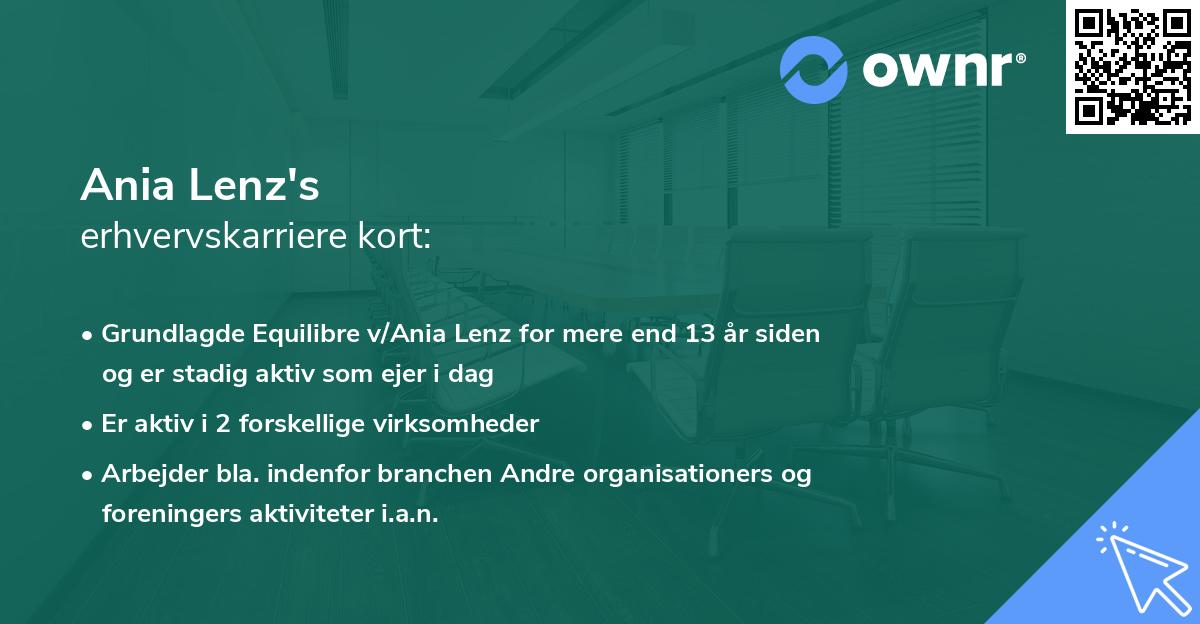 Ania Lenz's erhvervskarriere kort