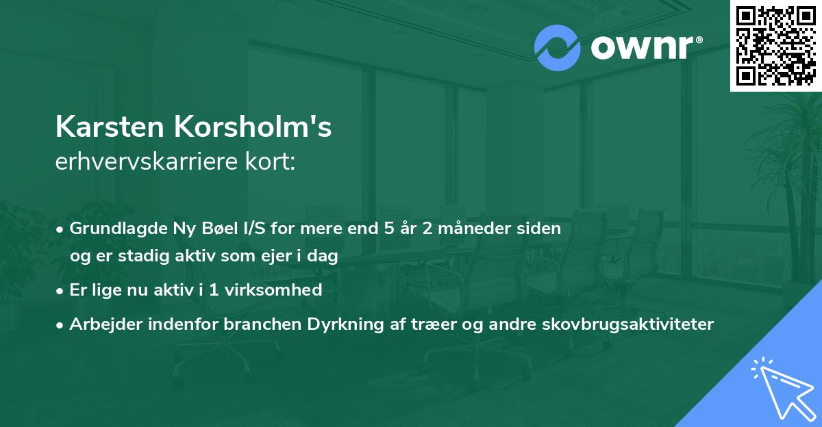 Karsten Korsholm's erhvervskarriere kort