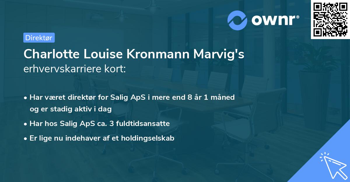 Charlotte Louise Kronmann Marvig's erhvervskarriere kort