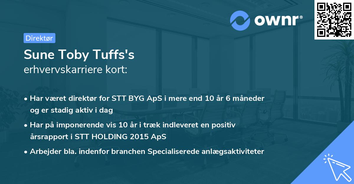 Sune Toby Tuffs's erhvervskarriere kort