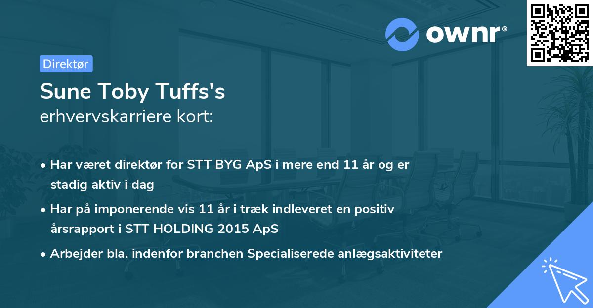 Sune Toby Tuffs's erhvervskarriere kort