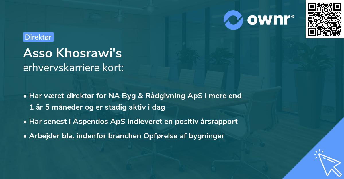 Asso Khosrawi's erhvervskarriere kort