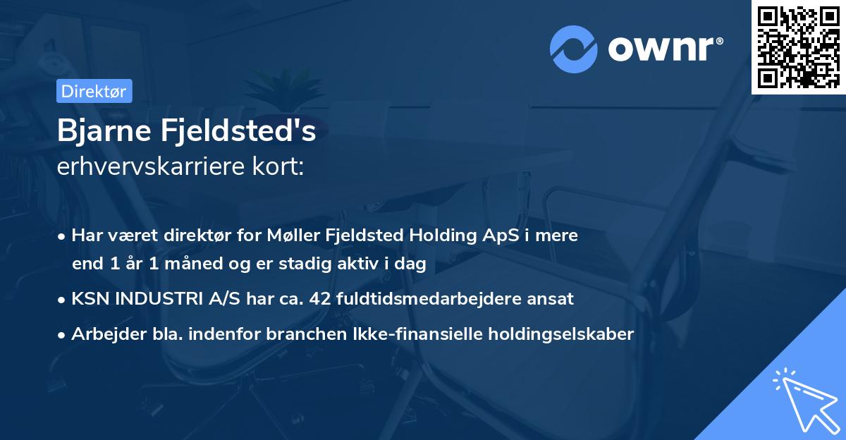 Bjarne Fjeldsted's erhvervskarriere kort