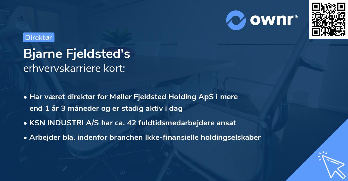 Bjarne Fjeldsted's erhvervskarriere kort