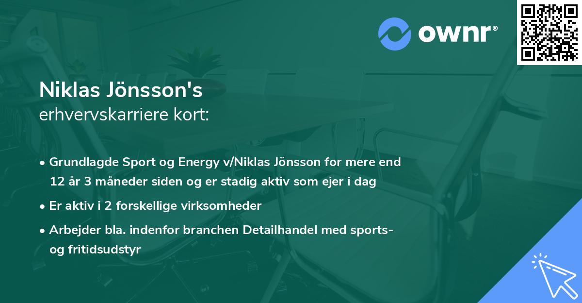 Niklas Jönsson's erhvervskarriere kort