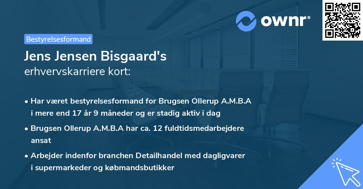 Jens Jensen Bisgaard's erhvervskarriere kort