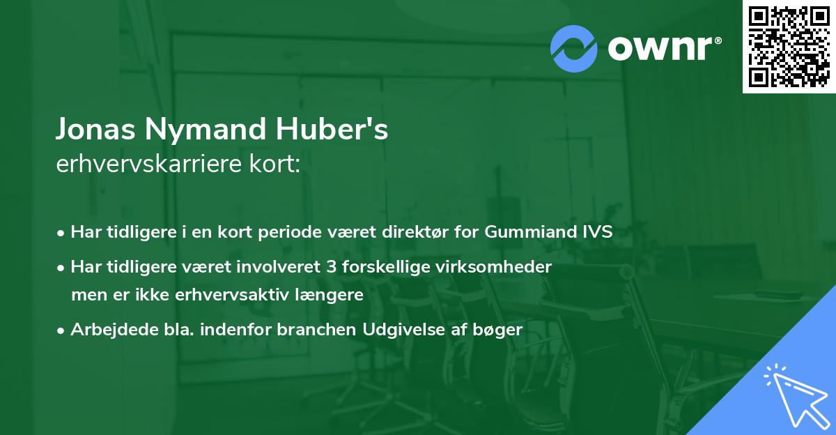 Jonas Nymand Huber's erhvervskarriere kort