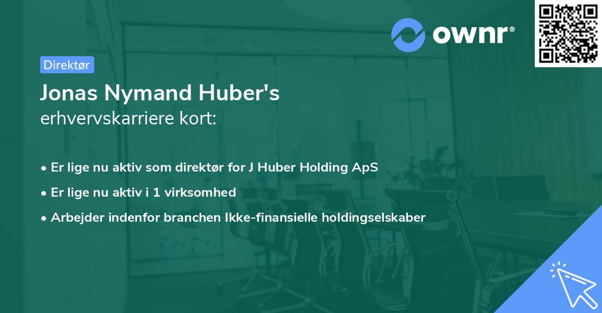 Jonas Nymand Huber's erhvervskarriere kort