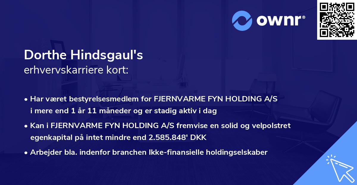 Dorthe Hindsgaul's erhvervskarriere kort