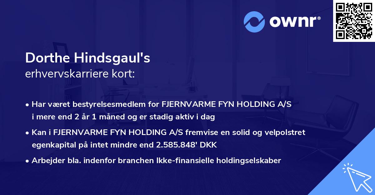 Dorthe Hindsgaul's erhvervskarriere kort