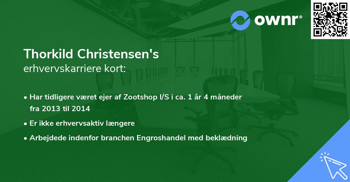 Thorkild Christensen's erhvervskarriere kort