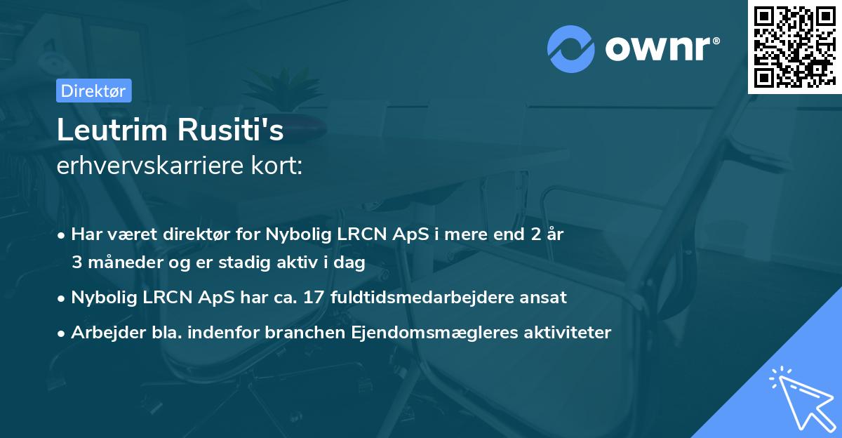 Leutrim Rusiti's erhvervskarriere kort