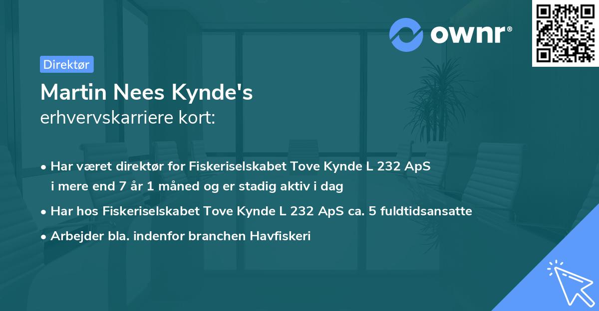 Martin Nees Kynde's erhvervskarriere kort