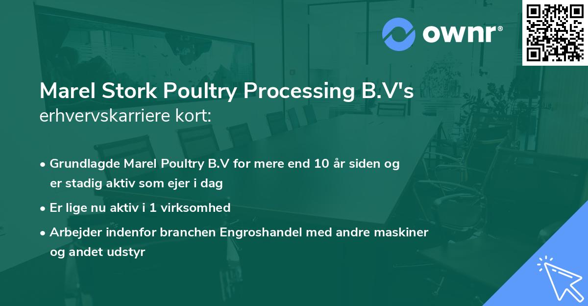 Marel Stork Poultry Processing B.V's erhvervskarriere kort