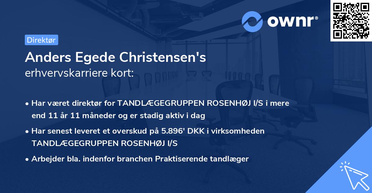 Anders Egede Christensen's erhvervskarriere kort