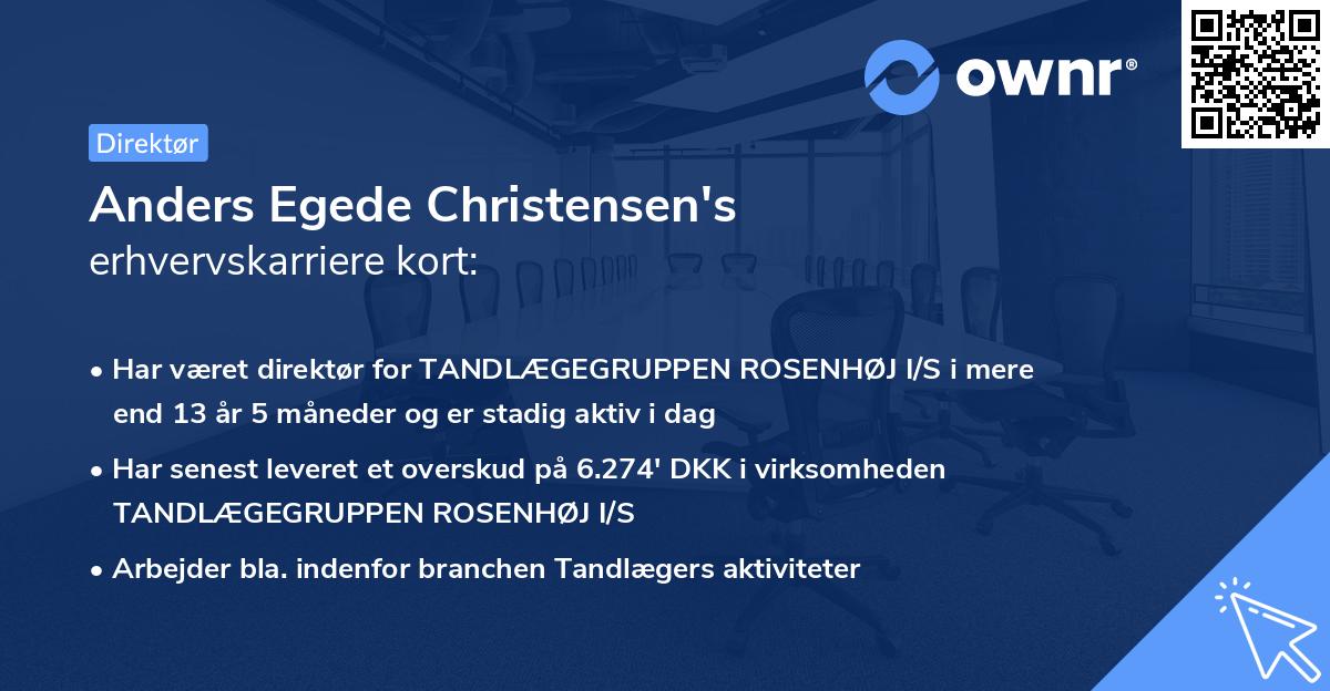 Anders Egede Christensen's erhvervskarriere kort