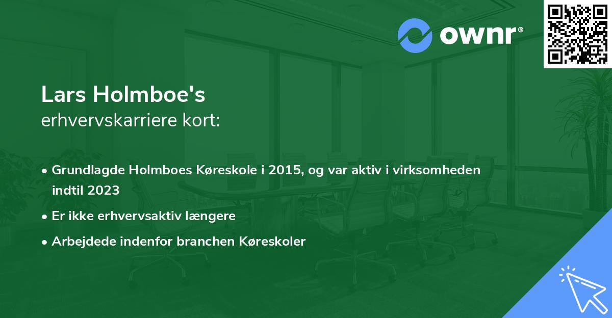Lars Holmboe's erhvervskarriere kort