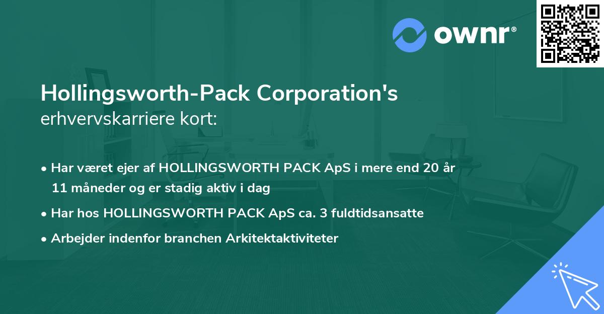 Hollingsworth-Pack Corporation's erhvervskarriere kort