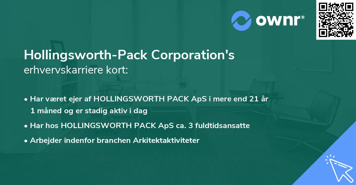 Hollingsworth-Pack Corporation's erhvervskarriere kort