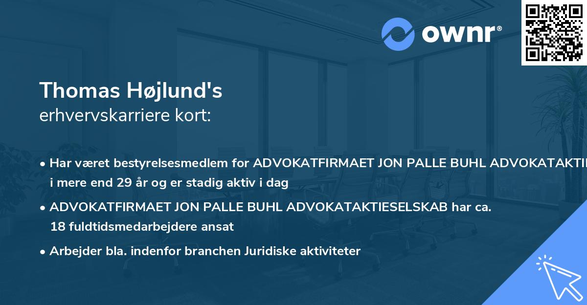 Thomas Højlund's erhvervskarriere kort