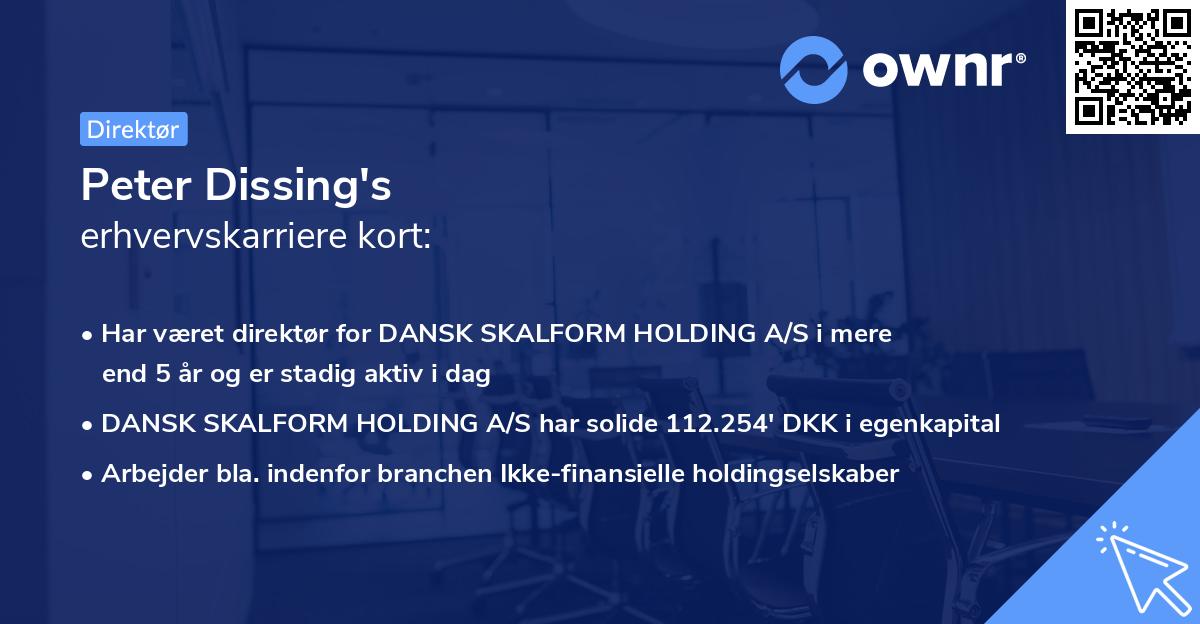 Peter Dissing's erhvervskarriere kort