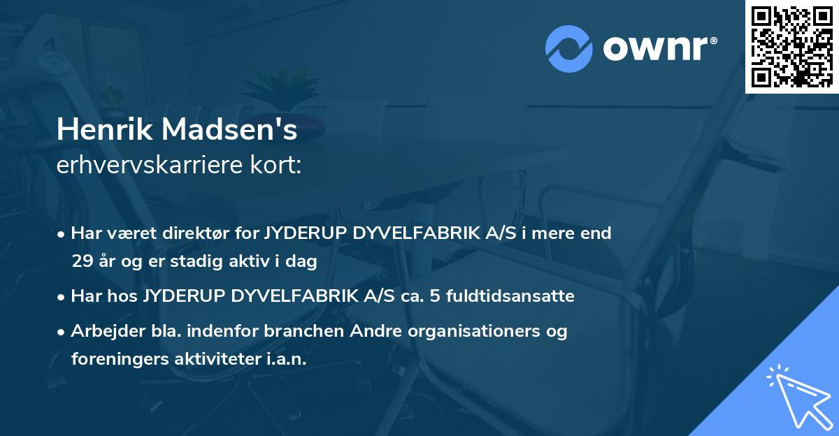 Henrik Madsen's erhvervskarriere kort