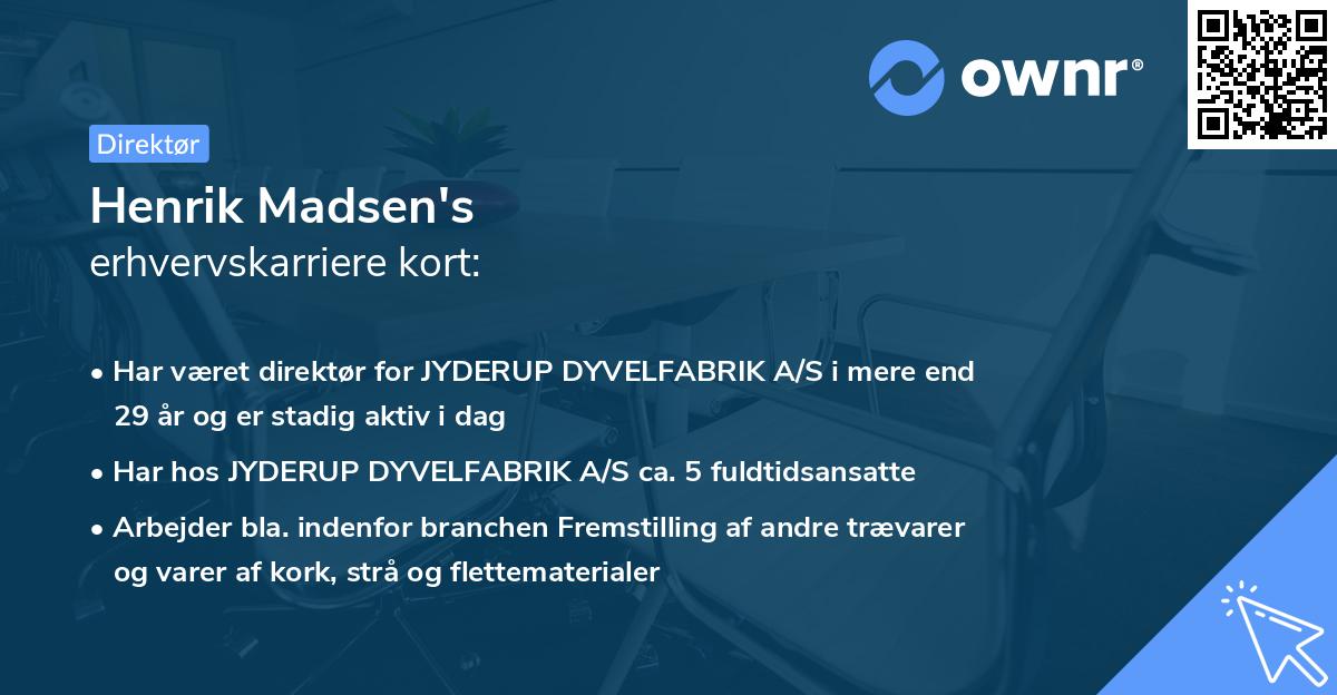 Henrik Madsen's erhvervskarriere kort