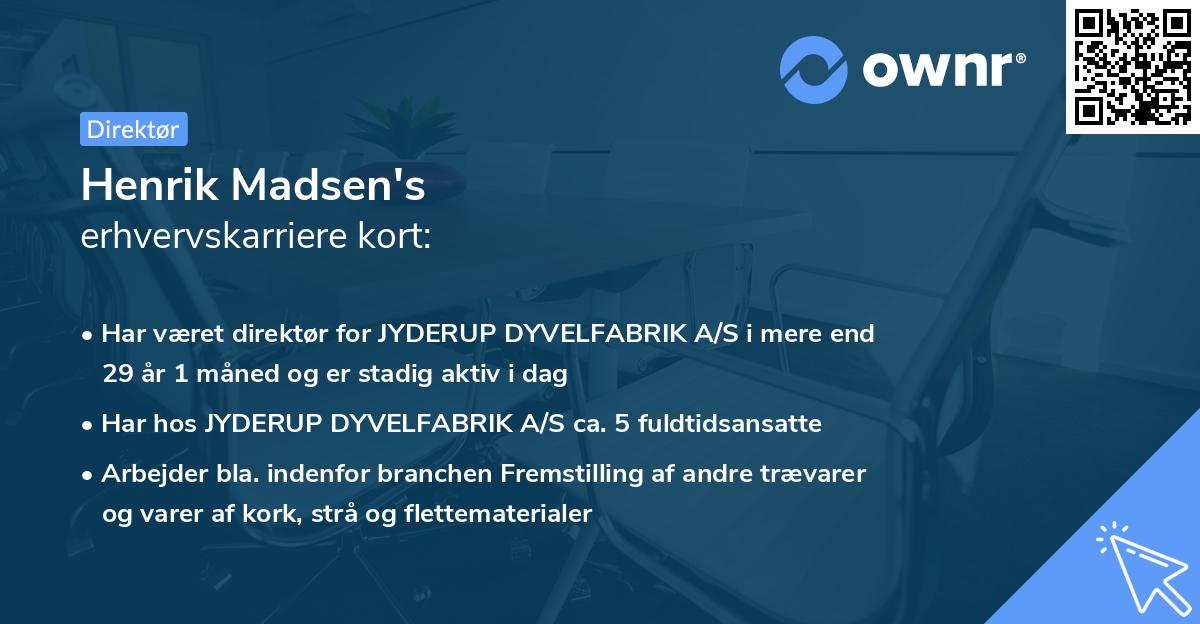 Henrik Madsen's erhvervskarriere kort