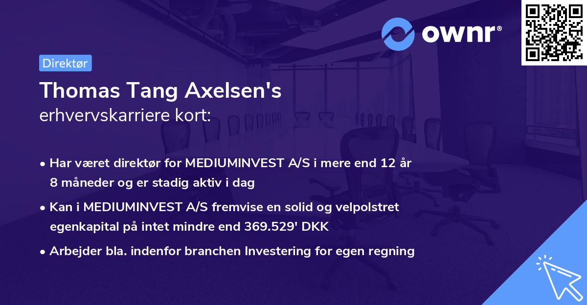 Thomas Tang Axelsen's erhvervskarriere kort