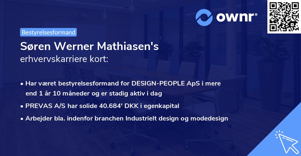 Søren Werner Mathiasen's erhvervskarriere kort