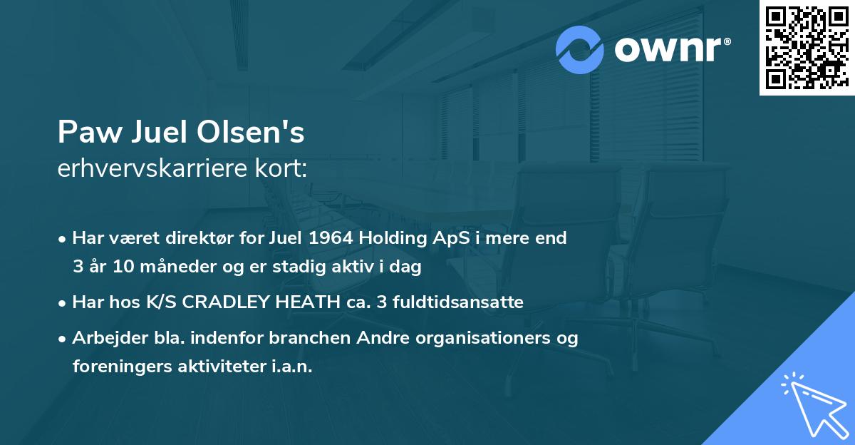 Paw Juel Olsen's erhvervskarriere kort
