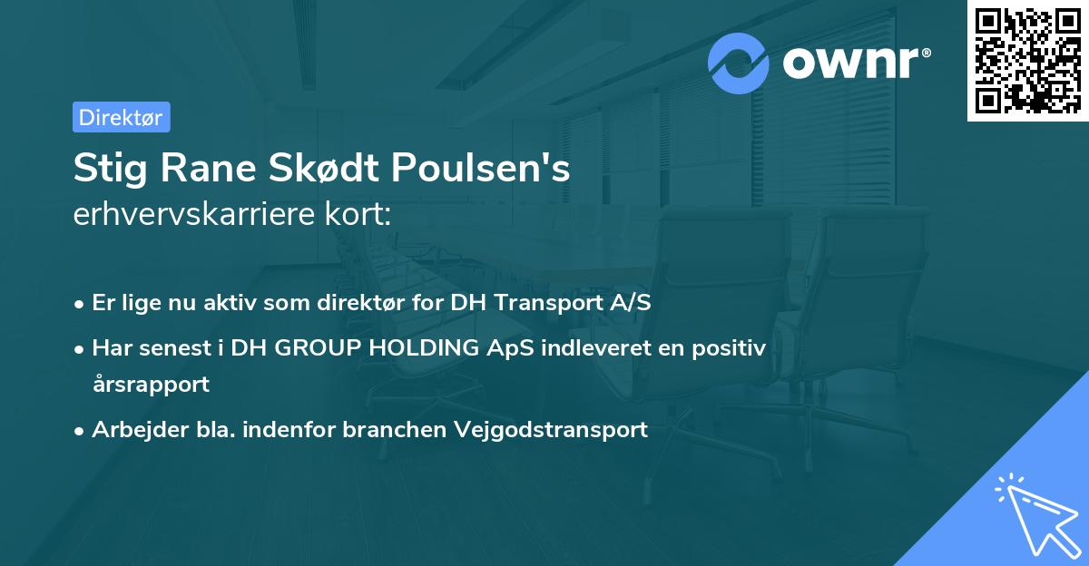 Stig Rane Skødt Poulsen's erhvervskarriere kort