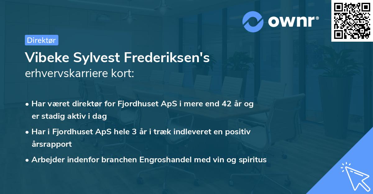 Vibeke Sylvest Frederiksen's erhvervskarriere kort