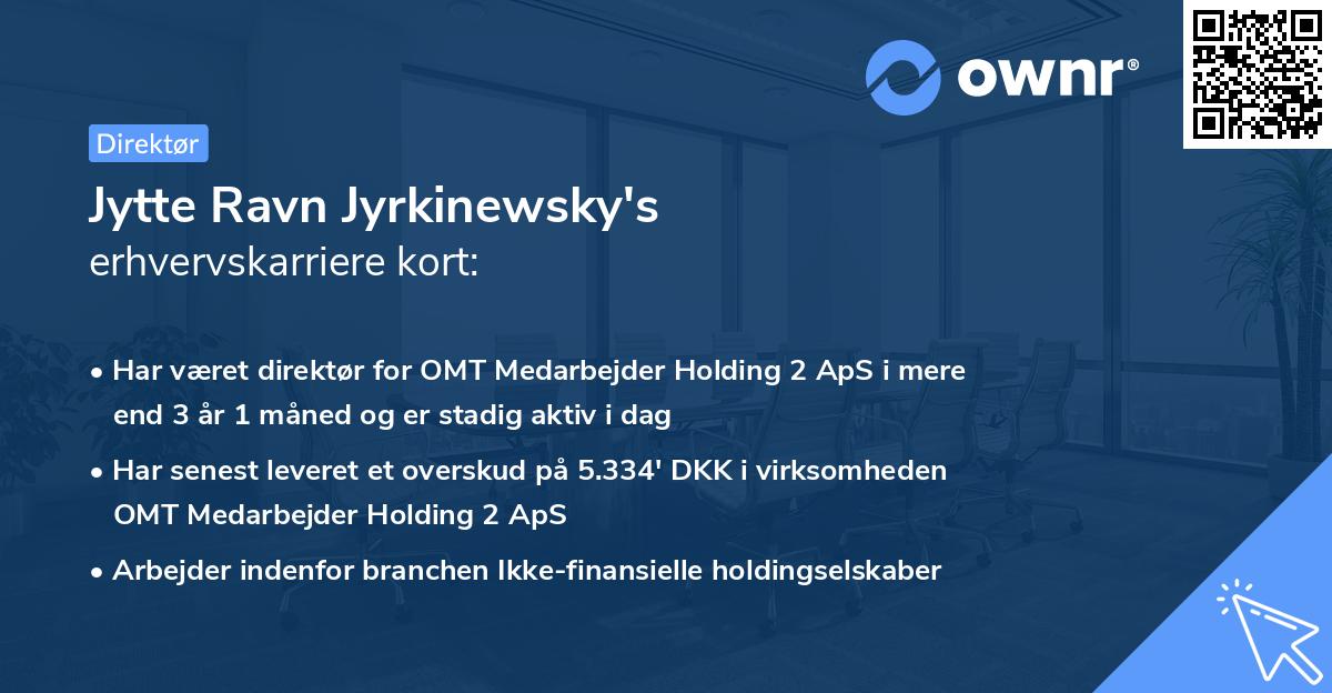 Jytte Ravn Jyrkinewsky's erhvervskarriere kort