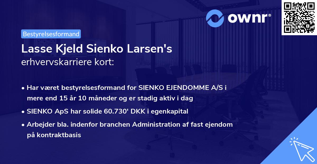 Lasse Kjeld Sienko Larsen's erhvervskarriere kort