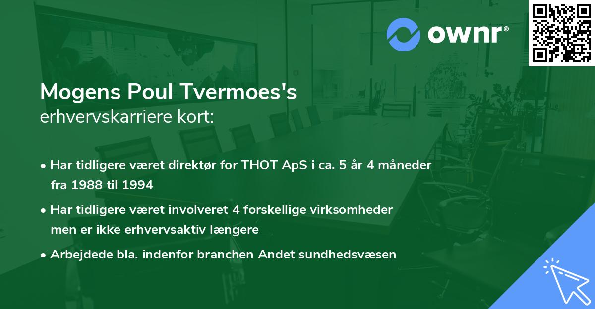 Mogens Poul Tvermoes's erhvervskarriere kort