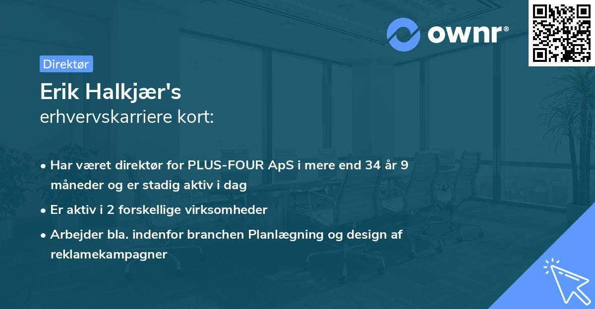 Erik Halkjær's erhvervskarriere kort