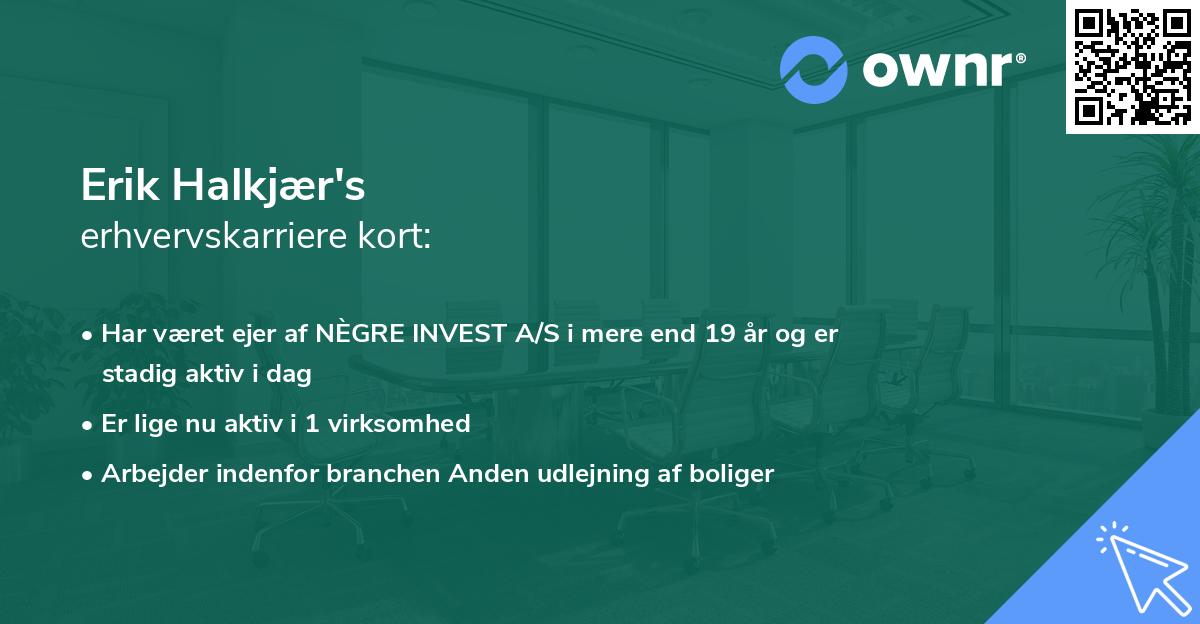 Erik Halkjær's erhvervskarriere kort